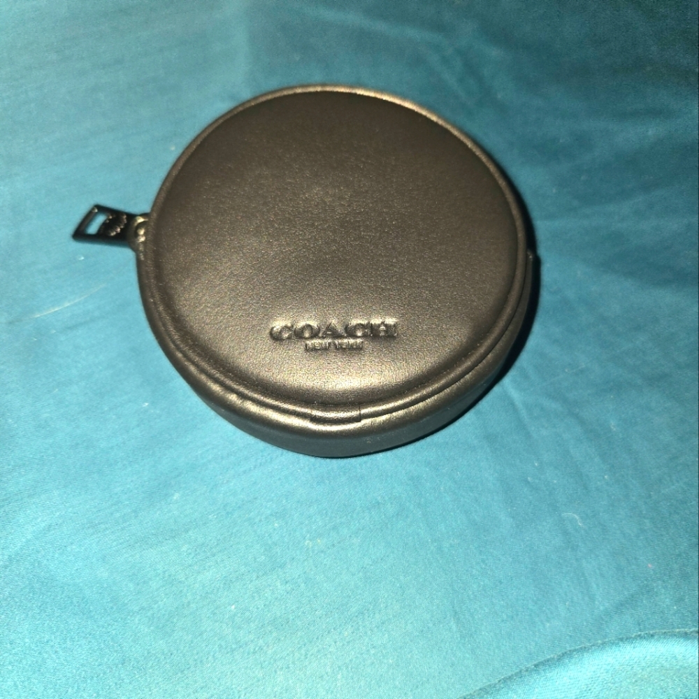 Coach Black Round Case/ Coin Purse